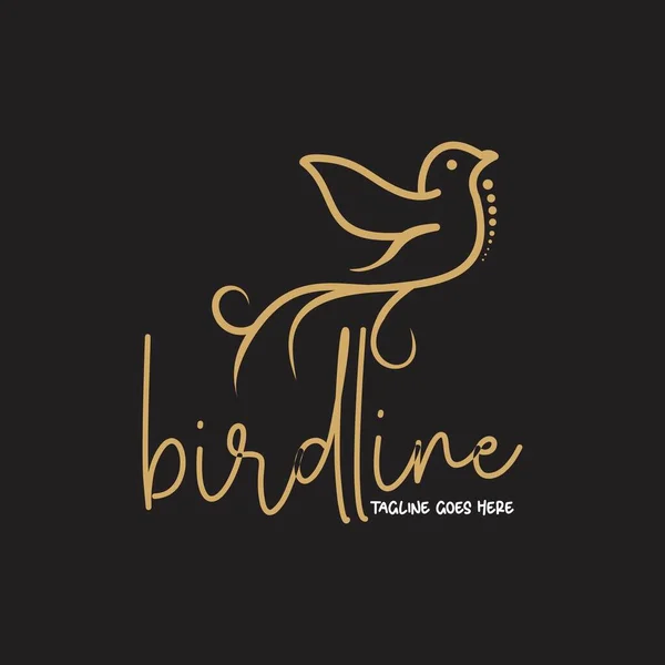 Linha Pássaro Logotipo Inspiração Design Exclusivo — Vetor de Stock