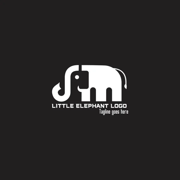 Liten Elefant Vit Logotyp Exklusiv Design Inspiration — Stock vektor