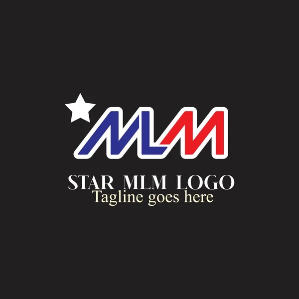 Początkowe Logo Gwiazdy Mlm Ekskluzywne Inspiracje Projektowe — Zdjęcie stockowe