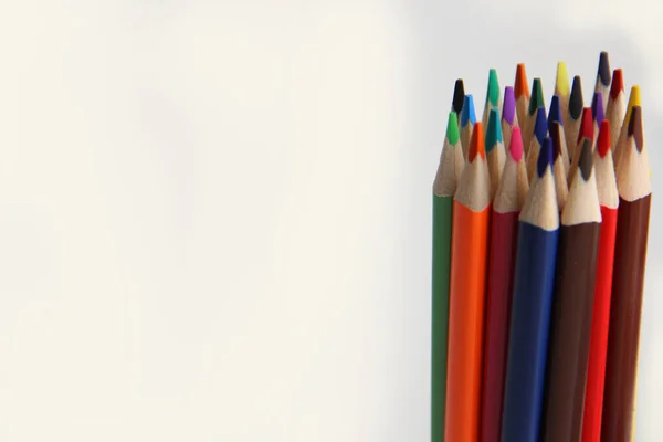 Colored Pencils White Background — Stock Photo, Image