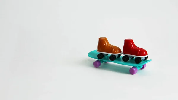 Pattini Rotelle Piedi Uno Skateboard Roller Pattini Diversi Colori Skate — Foto Stock