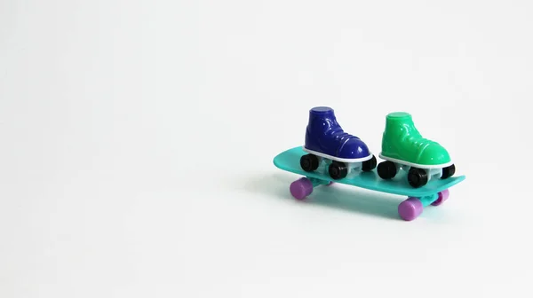 Patins Patins Skateboard Roller Patins Cores Diferentes Skate Summer Esportes — Fotografia de Stock