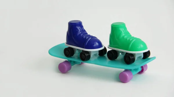 Patine Role Picioare Skateboard Roller Patine Diferite Culori Skate Summer — Fotografie, imagine de stoc