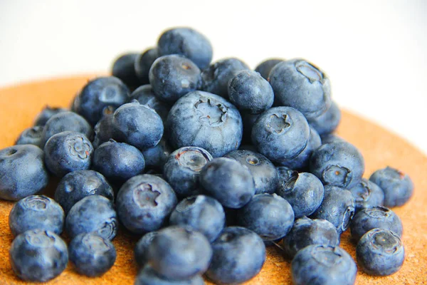 Blueberry Berries Wooden White Background — Stock Photo, Image