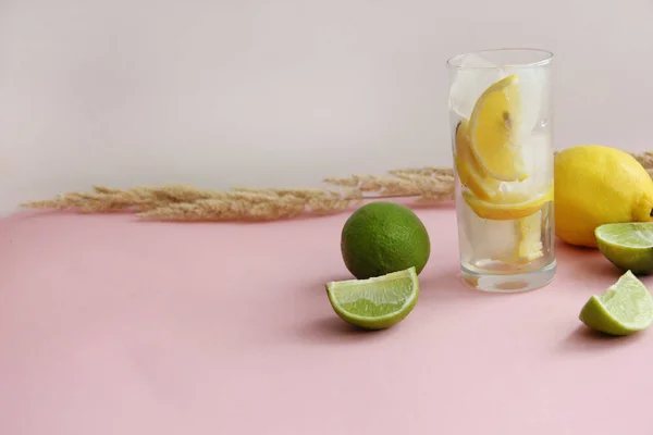 Cocktail Lemon Lime Mint Cocktail Lemon Lime Min Lime Lemon — Stock Photo, Image