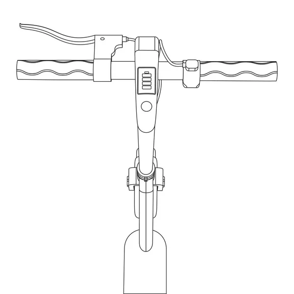 Elektrikli Scooter Motorunun Vektör Illüstrasyonu Çizgi Çizimi — Stok Vektör