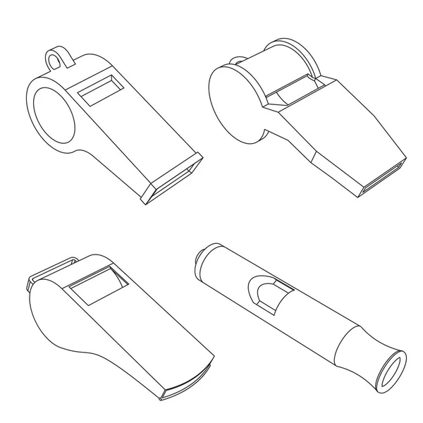 Set Vector Fluitjes Schets Illustratie Witte Achtergrond — Stockvector