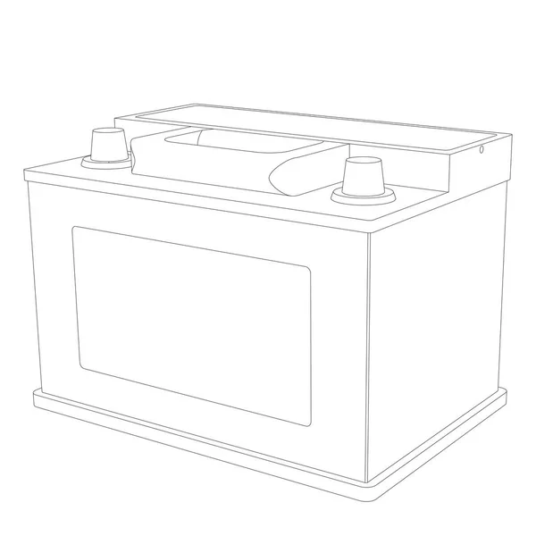 Vektor Autobatterielinie Illustration Auf Weißem Hintergrund — Stockvektor