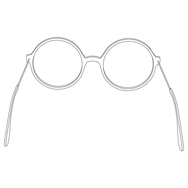Vektor Egyszerű Kerek Szemüveg Elszigetelt Fehér — Stock Vector