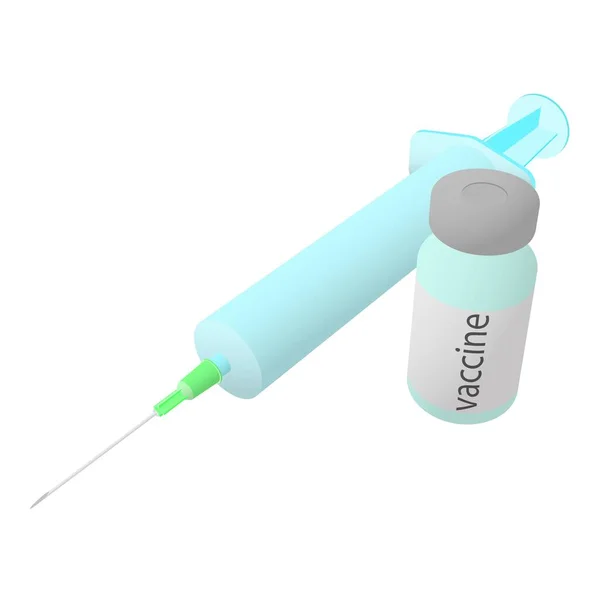 Vector Icon Syringe Vaccine Blue Color — Vetor de Stock