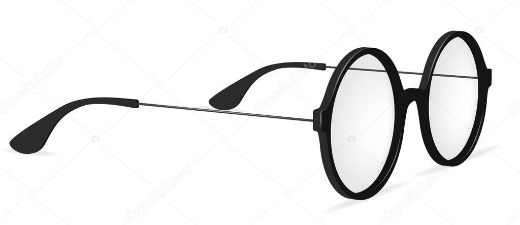 Vector simple round glasses spectacles isolated on white