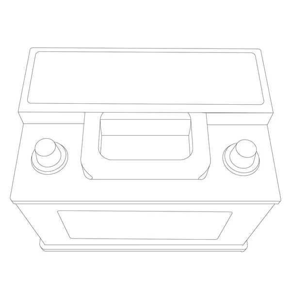 Vektor Autobatterielinie Illustration Auf Weißem Hintergrund — Stockvektor