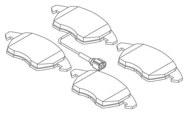 Vector Conjunto Almohadillas Rotura Del Coche Con Sensor Para Reemplazo — Archivo Imágenes Vectoriales