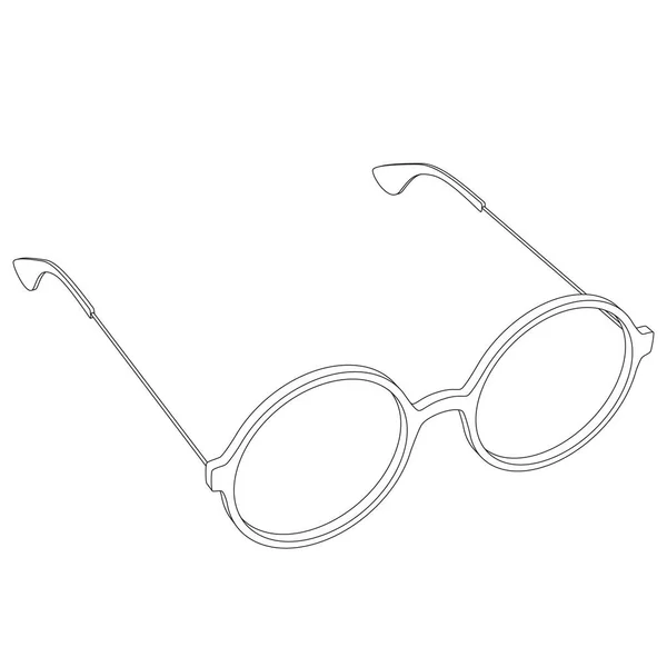 Vector Gafas Redondas Simples Gafas Aisladas Blanco — Archivo Imágenes Vectoriales