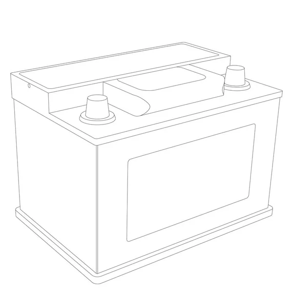 Vektor Autobatterielinie Illustration Auf Weißem Hintergrund — Stockvektor