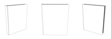 Boş kapaklı vektör kitabı modeli, beyaz üzerine izole edilmiş şablon illüstrasyonu.