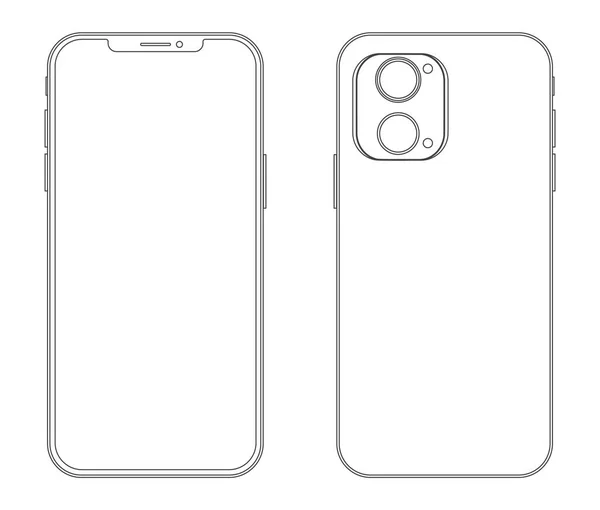 Vektör modern telefon - ana hatlı akıllı telefon çizimi