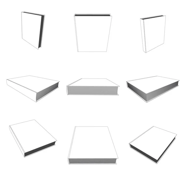 Boş Kapaklı Vektör Kitabı Modeli Beyaz Üzerine Izole Edilmiş Şablon — Stok Vektör