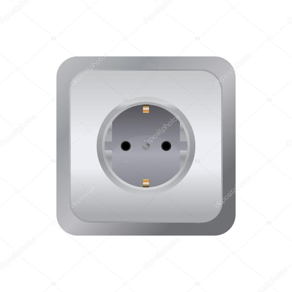European wall outlet isolated — Stock Vector © alex_fey 55776337