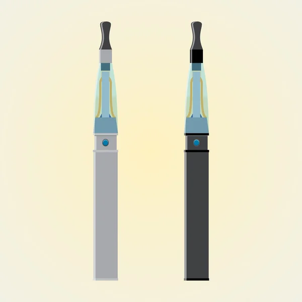 Silver and black electronic cigarette — Stock Vector