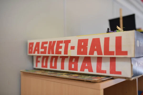 Libros Fútbol Baloncesto Para Estudiantes Escuela —  Fotos de Stock
