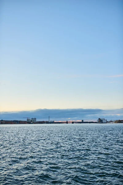 Stadslandschap Uitzicht Haven Met Blauwe Lucht — Stockfoto