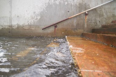 Şehirde su baskını var. Dışarı çıkın.