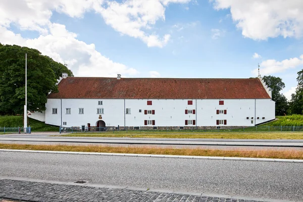 Edificio Tradizionale Danese Bianco Nella Città Danese — Foto Stock