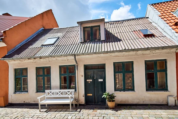 Una Pequeña Casa Calle Estrecha Denmark — Foto de Stock