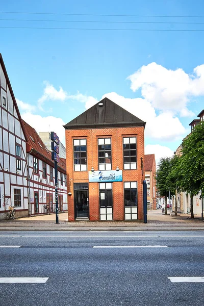 Kleines Restaurant Und Bar Gebäude Einer Engen Straße Der Straße — Stockfoto