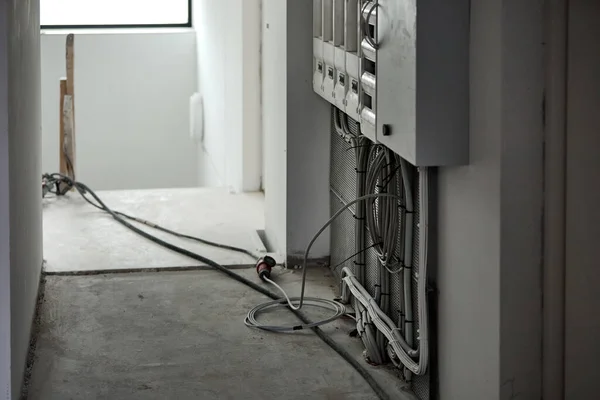 Industry Electric Wire Installation Building — Stock Photo, Image