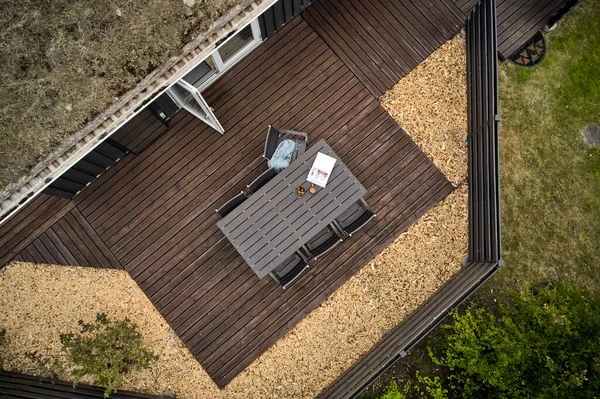 Patio Blick Aus Drohne Von Oben — Stockfoto