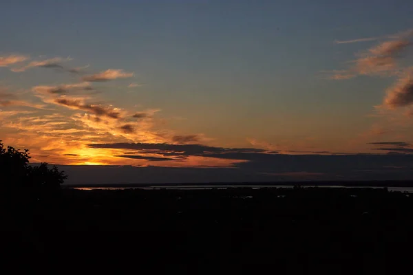 Belle Vue Sur Coucher Soleil Paysage Danemark — Photo