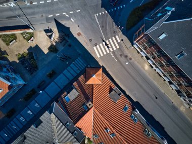 Danimarka 'da bir şehrin manzarası.