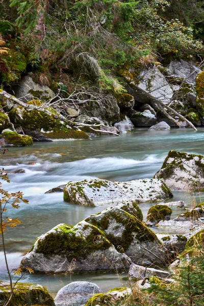 Beautiful Clear Water Coming Stream Mountains — Stock Photo, Image