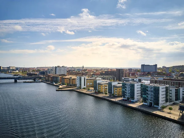 View Small City Denmark Summer Weather — Stock Photo, Image