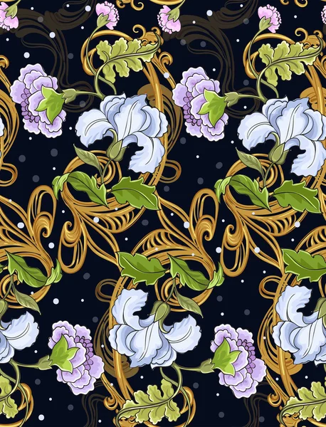 Ornement floral avec motif baroque . — Image vectorielle