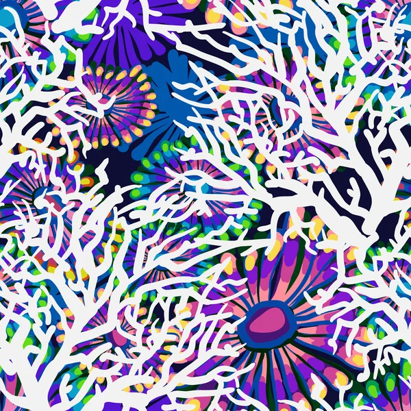 Vector pattern with sea underrwater floral — 图库矢量图片