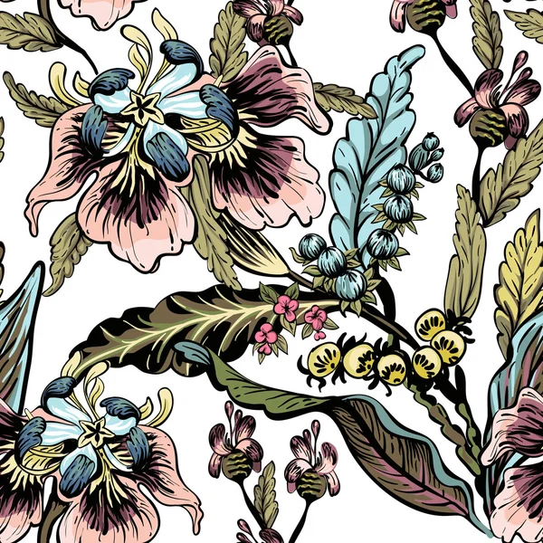 seamless pattern of decorative flowers