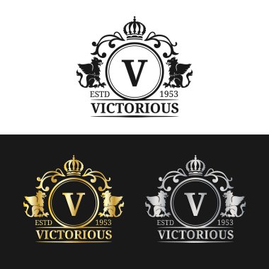 Luxury monograms logos templates clipart