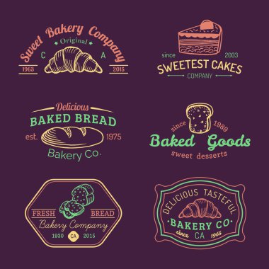 Vintage ekmek logolar kümesi