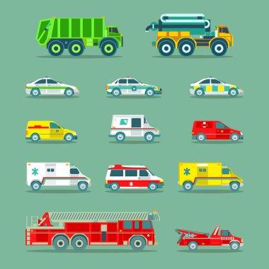 Belediye şehir hizmet taşıma simgeler