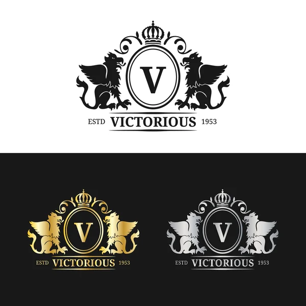 Șabloane de logo-uri monograme de lux — Vector de stoc