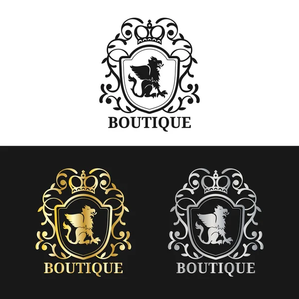 Luxury monograms logos templates — Stock Vector
