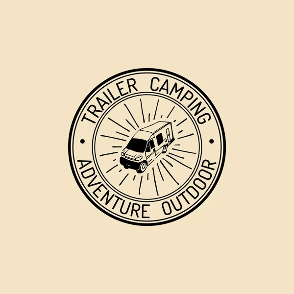 Vintage Hipster camping logotyp — Stock vektor