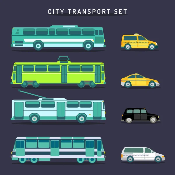 Recogida de iconos del transporte urbano — Vector de stock