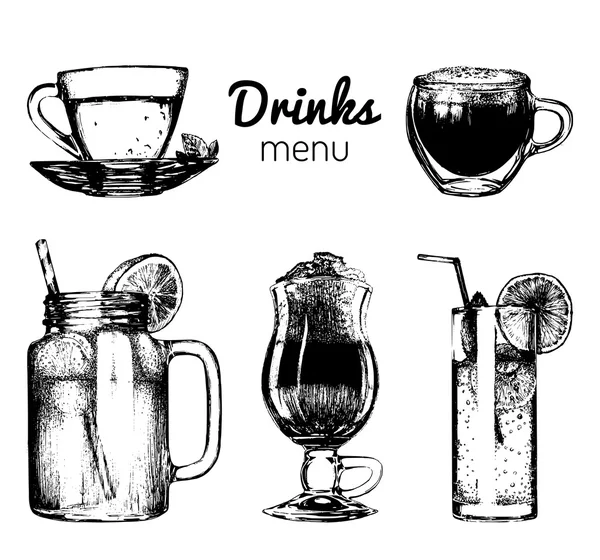 Set of soft drinks — Stock Vector