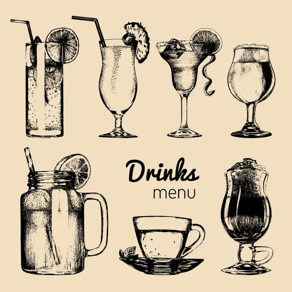 Σετ μενού ποτών — Διανυσματικό Αρχείο