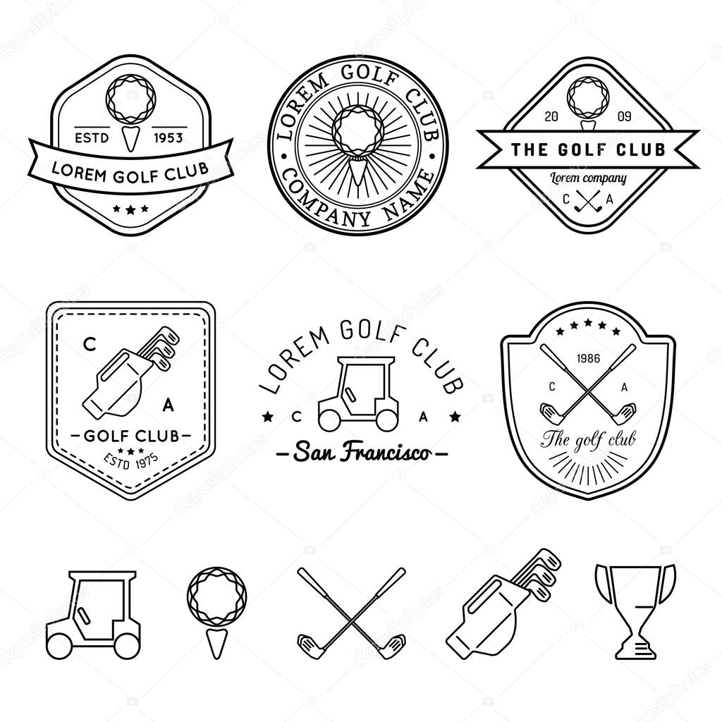 Vintage golf logotypes collection