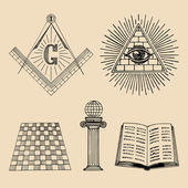 masonic symbols set